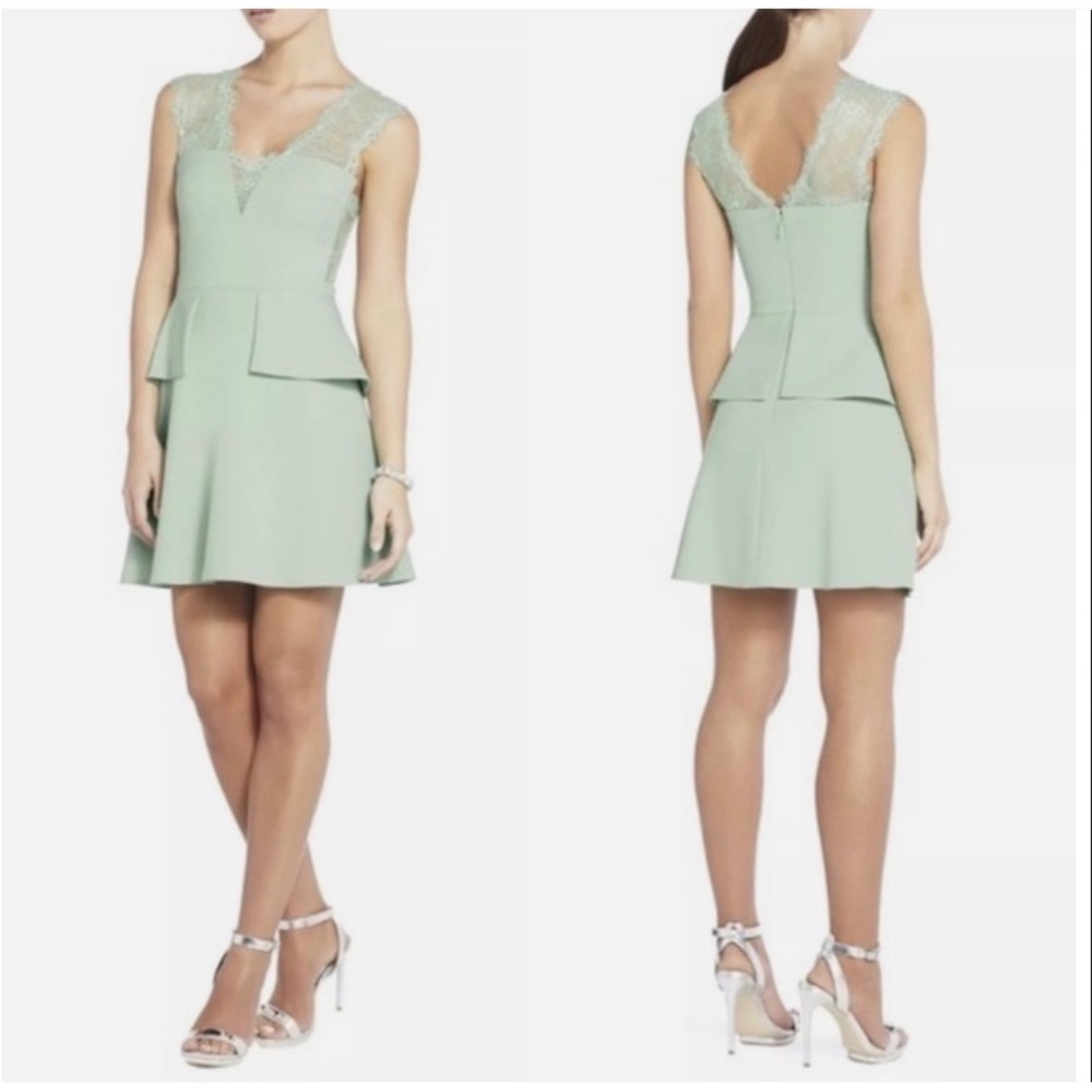 BCBG Maxazria Leeann Dress. Opaline green color. Size 2.